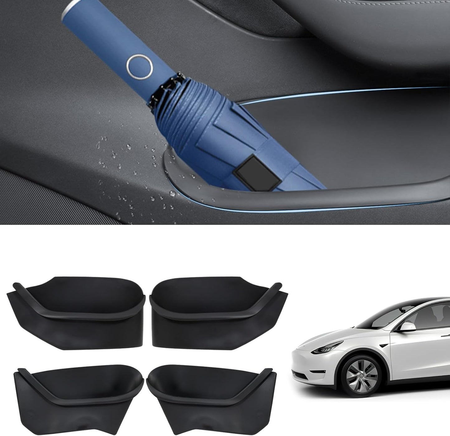 Door Side Storage Box for Tesla Model Y (2021-2025, 4 Pcs)