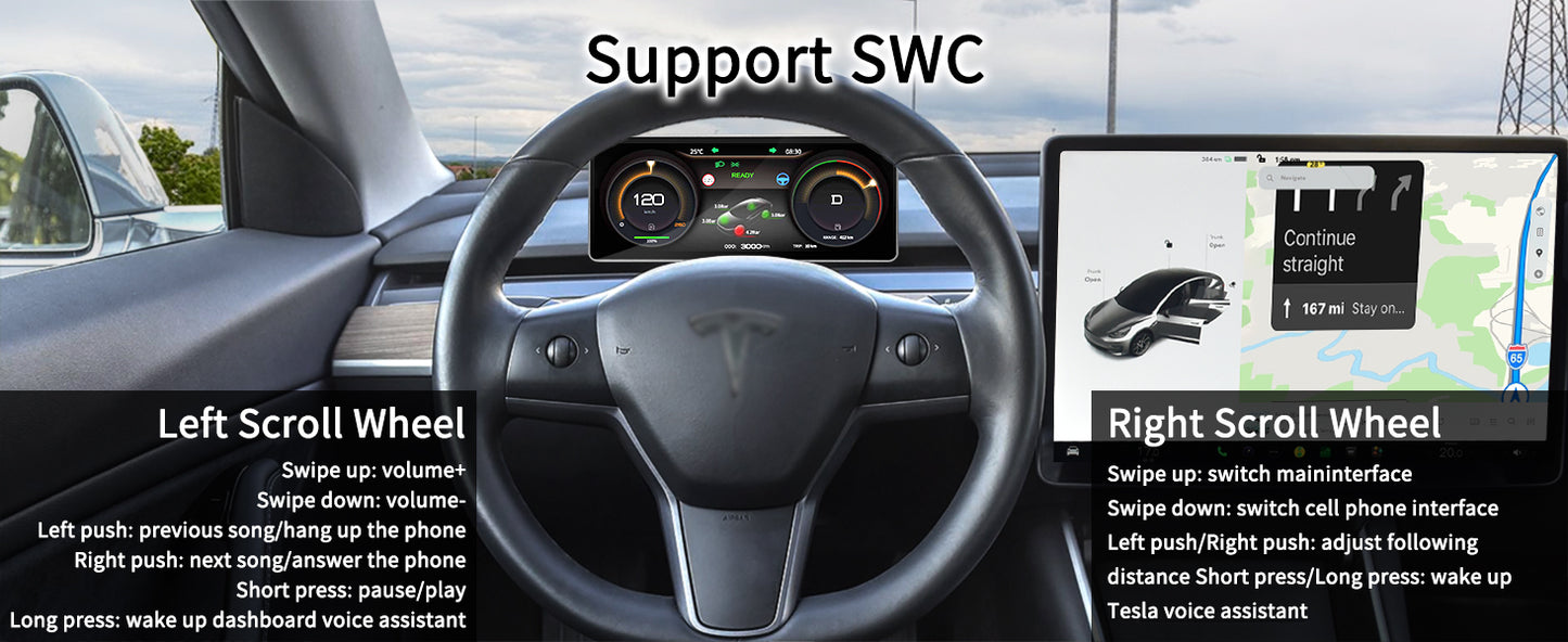 CarPlay Screen for Tesla Model Y (2020-2023+) & Model 3 (2018-2023+)