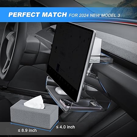 Center Console Under-Screen Organizer Box for Tesla Model 3 (2024+)/Y(2026+) - Open & Clamshell Options 4 | T-MOD Canada