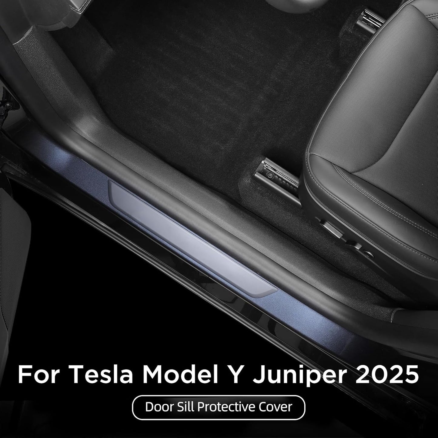 Tesla Model Y Juniper 2025 Front & Rear Door Threshold Strip 2nd Row Seat Lower Protector Anti-dust Pads Door Sill Protective Cover