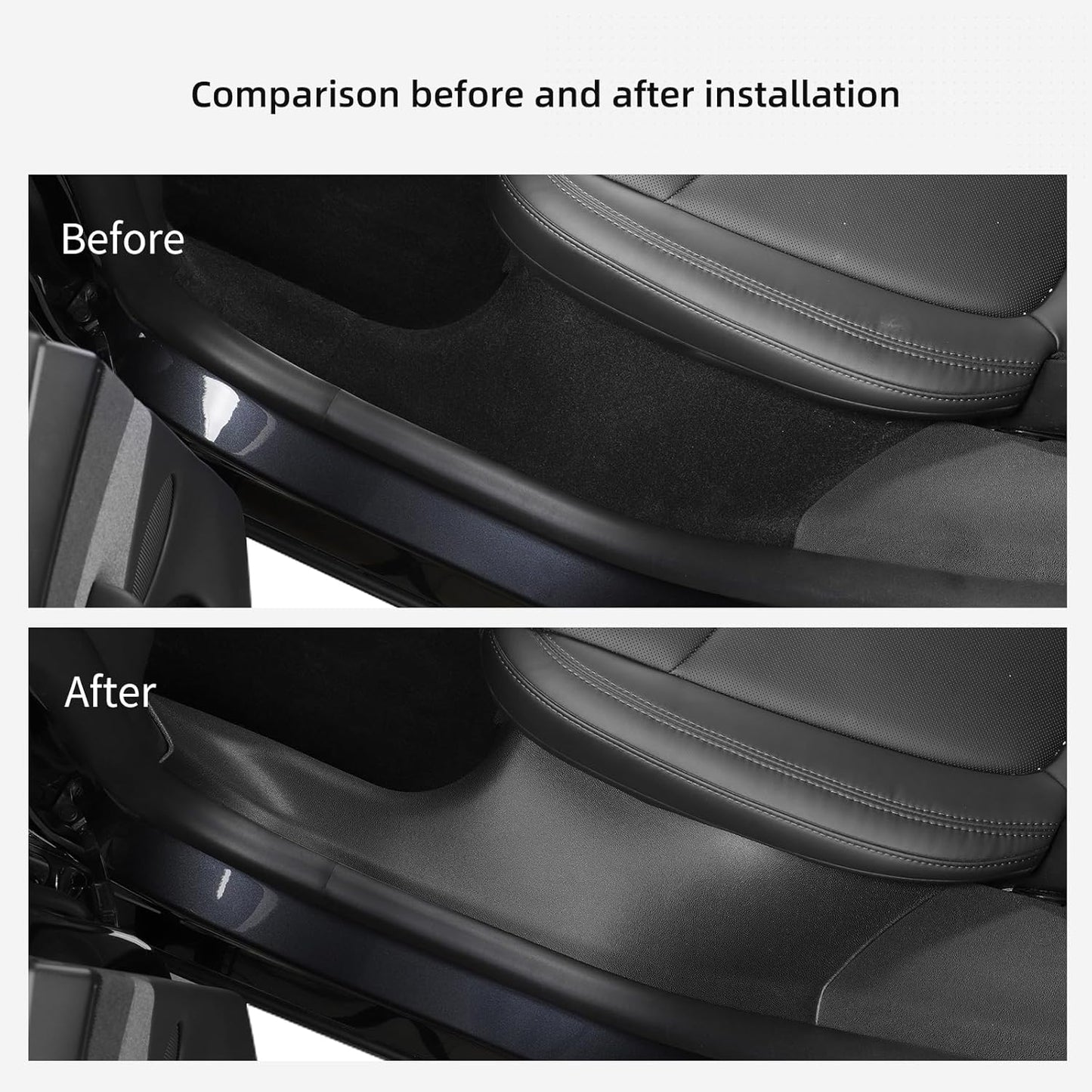 Tesla Model Y Juniper 2025 Front & Rear Door Threshold Strip 2nd Row Seat Lower Protector Anti-dust Pads Door Sill Protective Cover