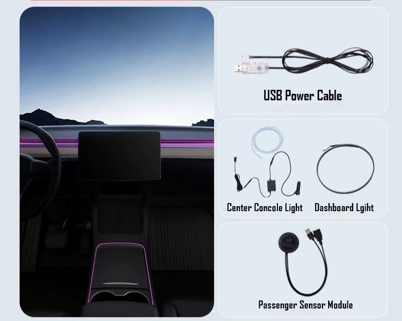 Premium Ambient Lighting Kit for Tesla Model Y/3: Enhance Your Driving Experience with Customizable LED Lights 8 | T-MOD Canada