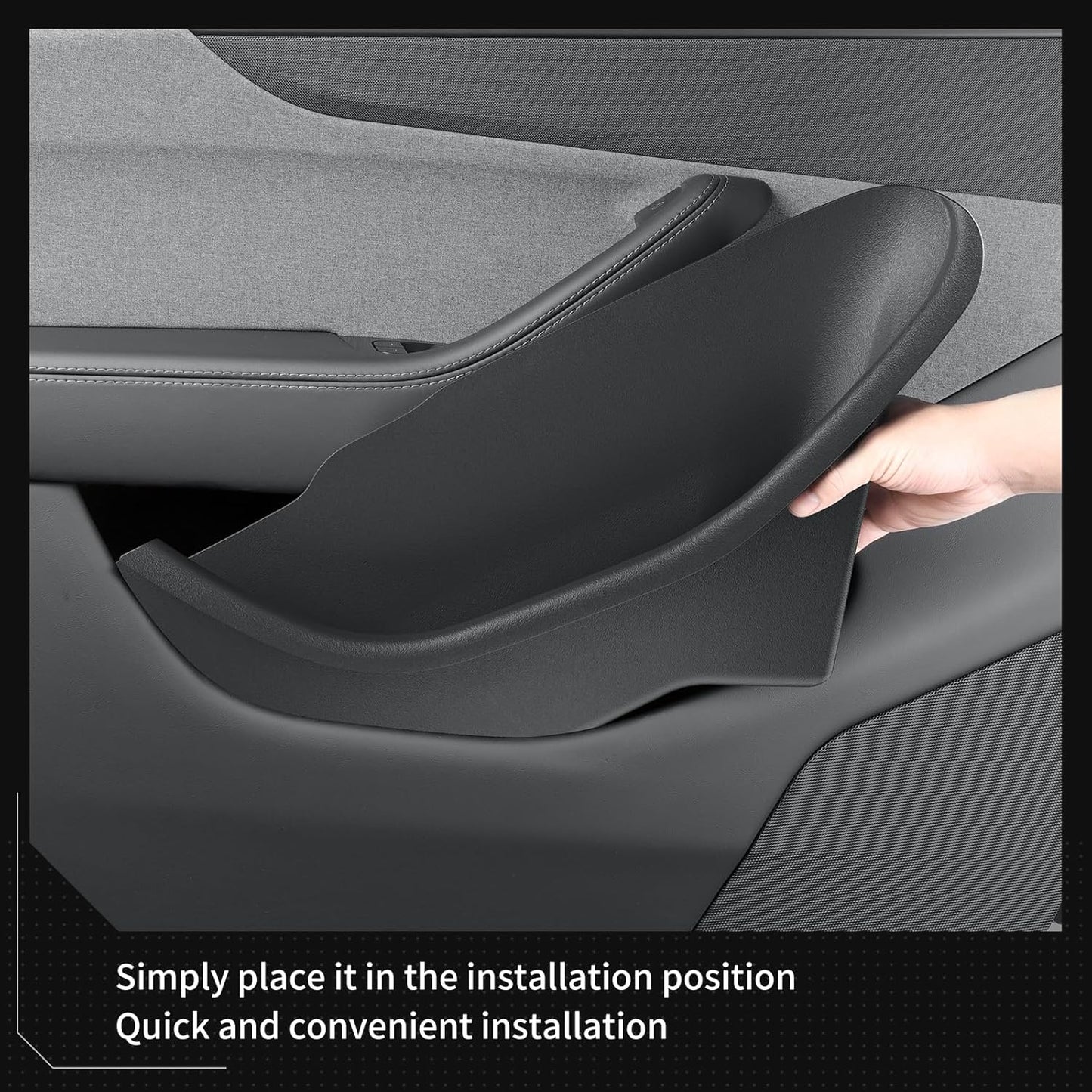 Door Side Pocket Full-cover Storage Trays – 4PCS Full Set for Front & Rear Doors for Tesla Model Y Juniper 2025-2026+