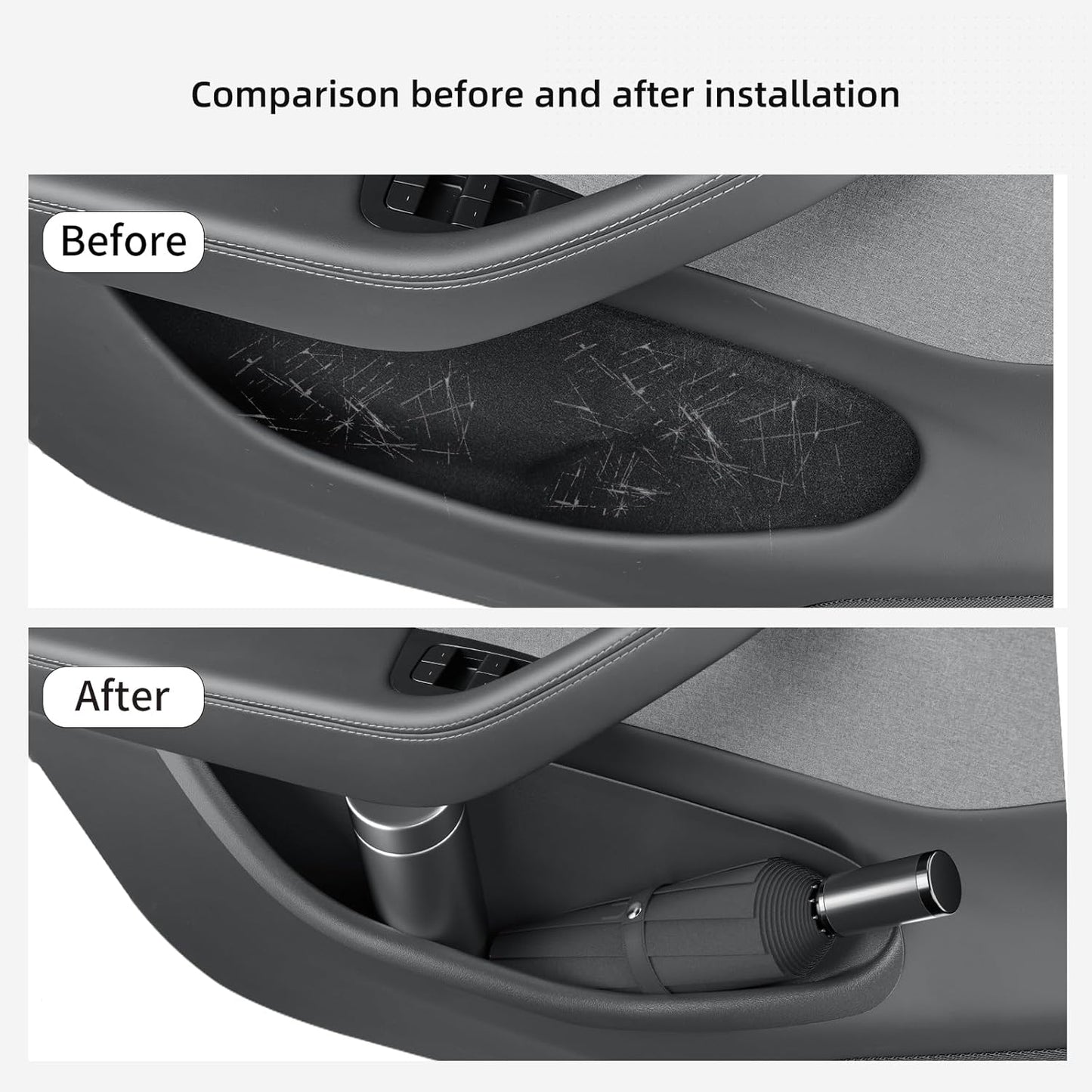 Door Side Pocket Full-cover Storage Trays – 4PCS Full Set for Front & Rear Doors for Tesla Model Y Juniper 2025-2026+