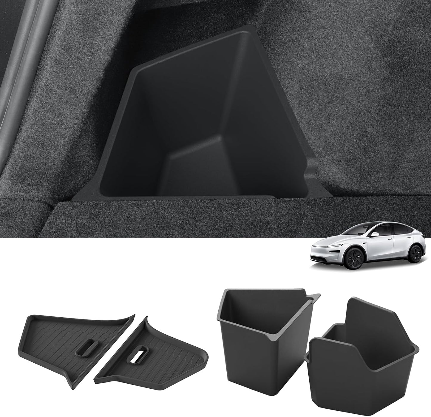 Rear Trunk Storage Bins with Lids for Tesla Model Y Juniper 2025–2026 4 | T-MOD Canada