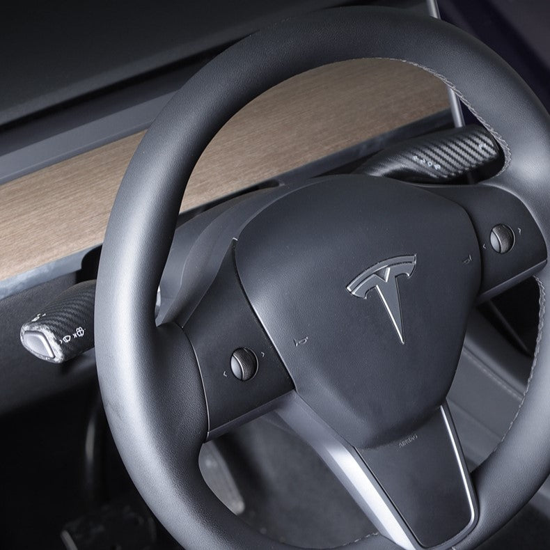 Carbon Fiber Stalk Cover for Tesla Model Y/3 Gear Shift (2 PCs)