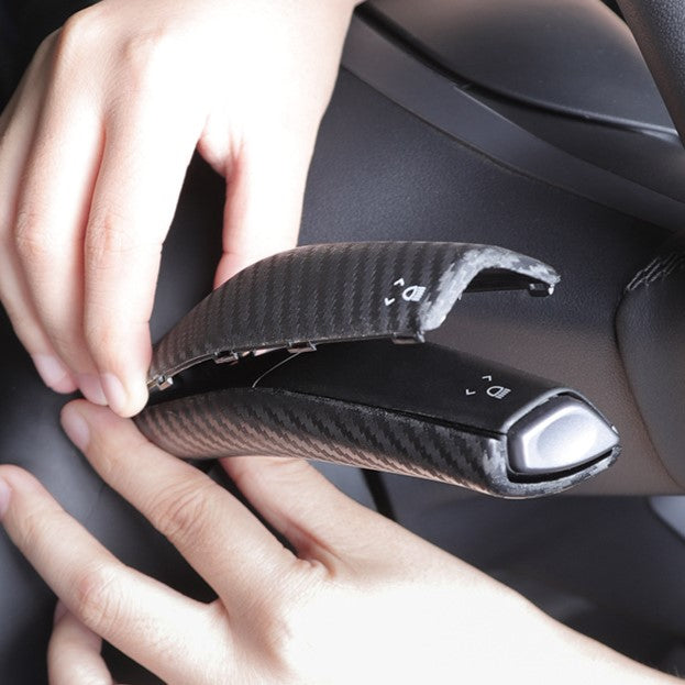 Carbon Fiber Stalk Cover for Tesla Model Y/3 Gear Shift (2 PCs)