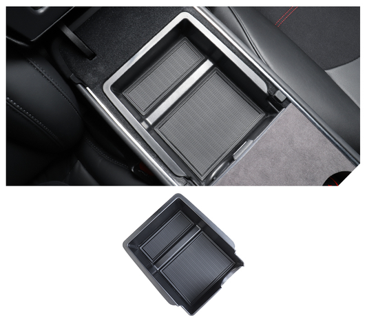 T-mod 3PCS 2021-2024 Tesla Model Y/ -2023 Model 3 Center Console Organizer with Sunglass Holder Armrest Hidden Storage Box for Refresh Console