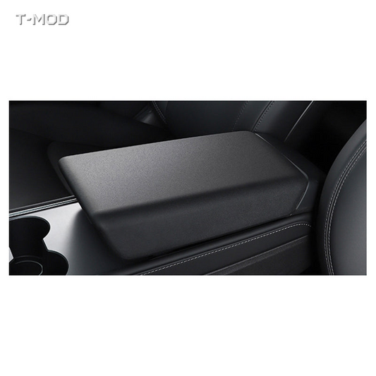 Smooth black TPE armrest cover detail — Tesla Model 3 Highland and Model Y Juniper AWD / RWD | T-MOD Canada
