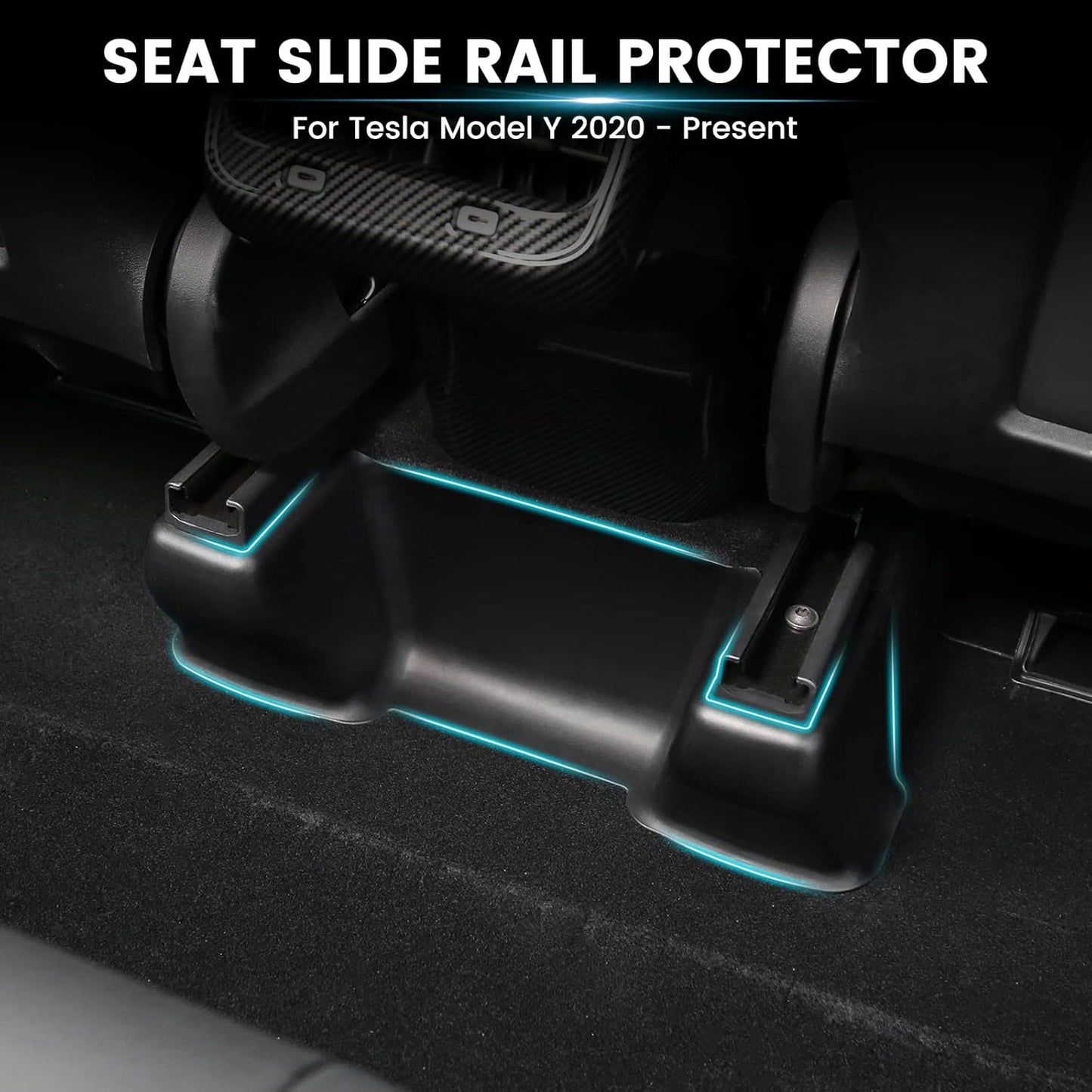 Tesla Model Y Seat Slide Rail Pad Cover Seat Rail Anti-Kick Corner Guard 2023 2022 2021 2020 Tesla Model Y Accessories Car Interior Flocking Protector (7 Pcs)