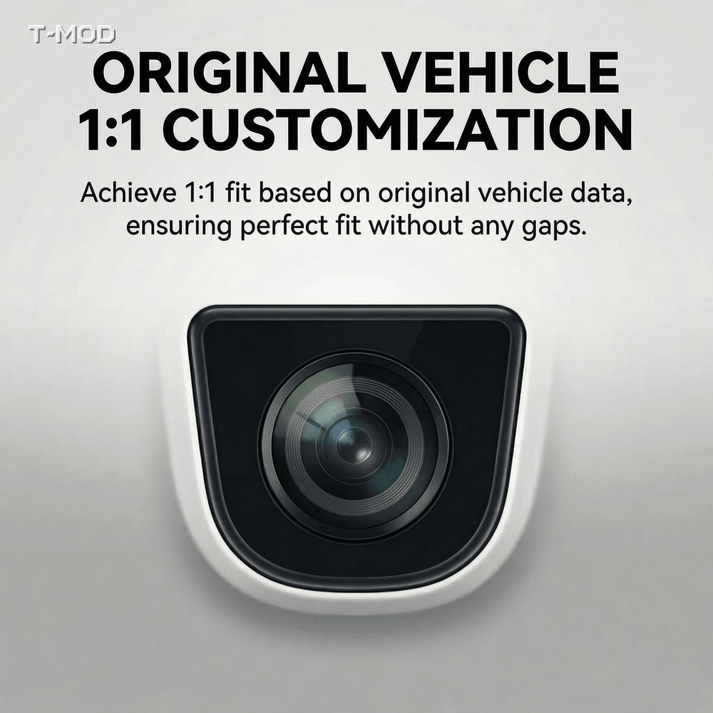 Black front camera lens protector for Tesla Model 3 Highland, Model Y Juniper, Model YL and Model Y Standard