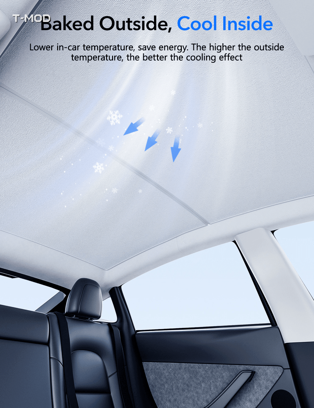 Graphene roof sunshade cooling comparison for Tesla Model Y Juniper