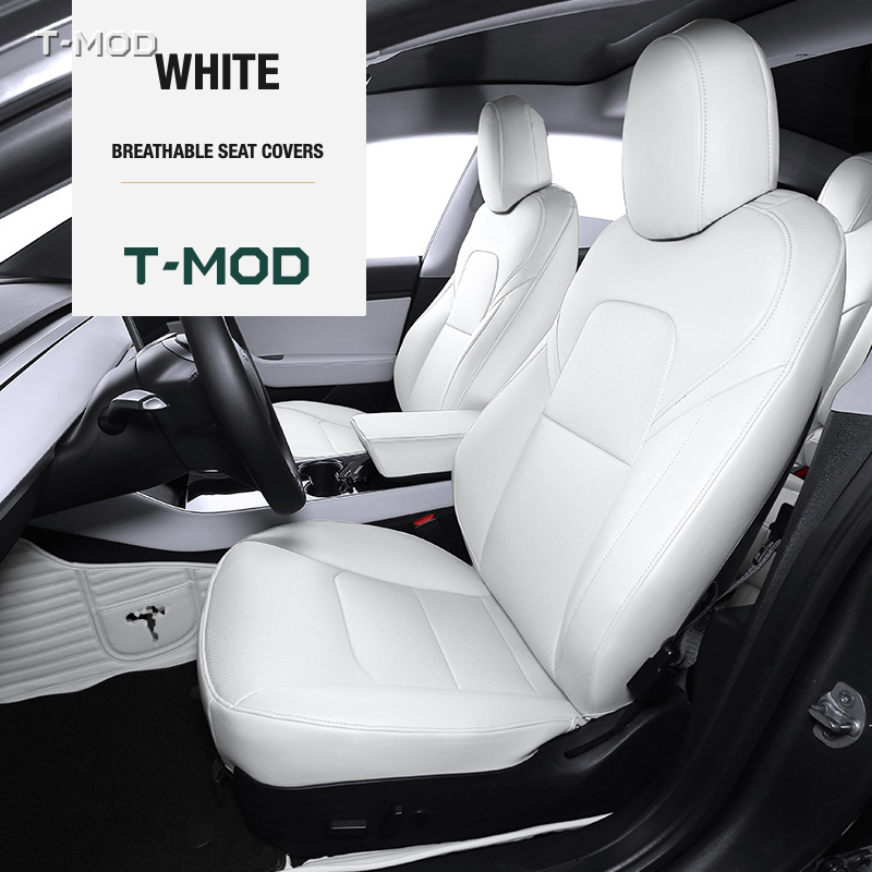 White seat-cover colour for Tesla Model Y Juniper AWD (2025+)
