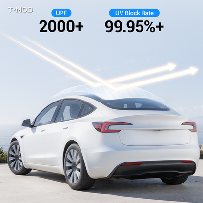 Graphene roof sunshade UV and solar heat control graphic for Tesla Model 3 Highland
