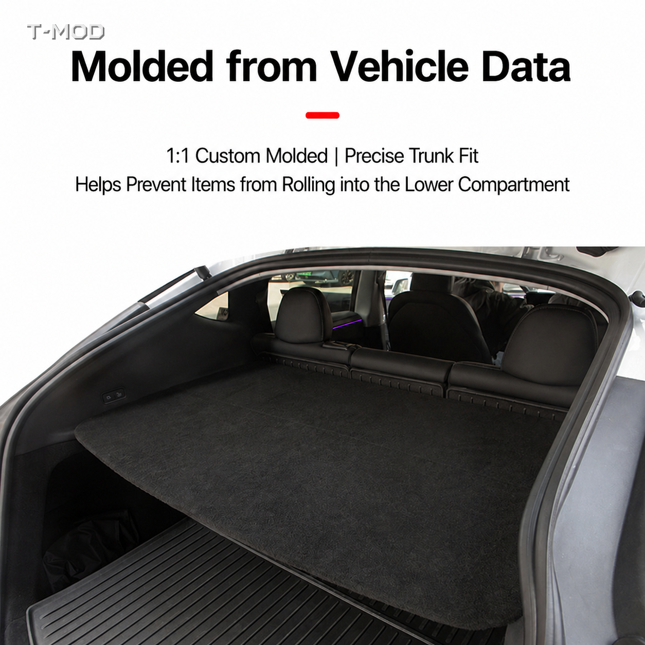 Rear trunk partition board installed in Tesla Model Y Juniper AWD and RWD (2025+)