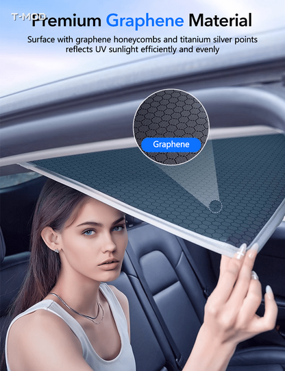 Graphene honeycomb and titanium-silver reflective roof sunshade material