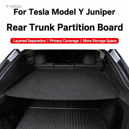 Tesla Model Y Juniper AWD and RWD (2025+) rear trunk partition board for layered storage and privacy coverage