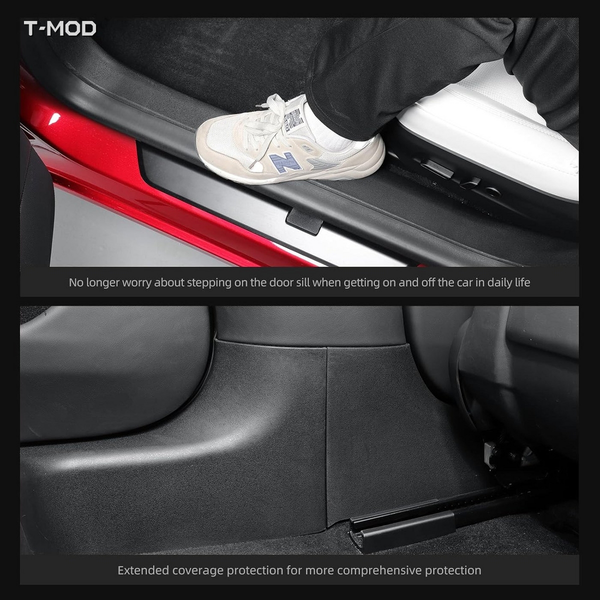 Door sill protection for everyday entry and exit in a Tesla Model 3 Highland