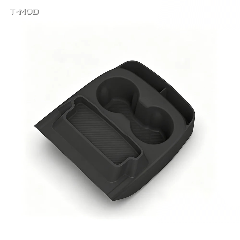 Black TPE center-console cup holder and organizer tray product view