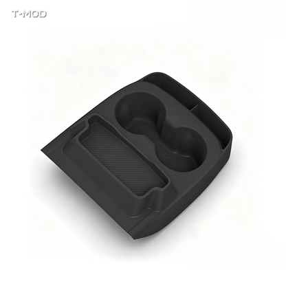 Black TPE center-console cup holder and organizer tray product view
