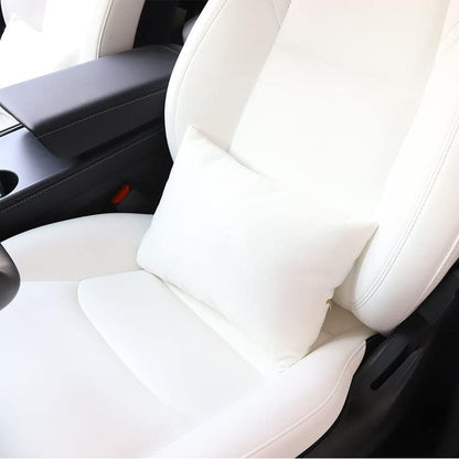 Car Seat Lumbar Pillow for Tesla Model 3 / Model Y, Memory Foam Lumbar Support, White-Lumbar Pillow