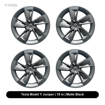 Tesla Model Y Juniper AWD 19 in Cyclone wheel cover set, matte black, 4 PCS
