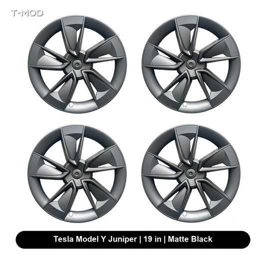 Tesla Model Y Juniper AWD 19 in Cyclone wheel cover set, matte black, 4 PCS