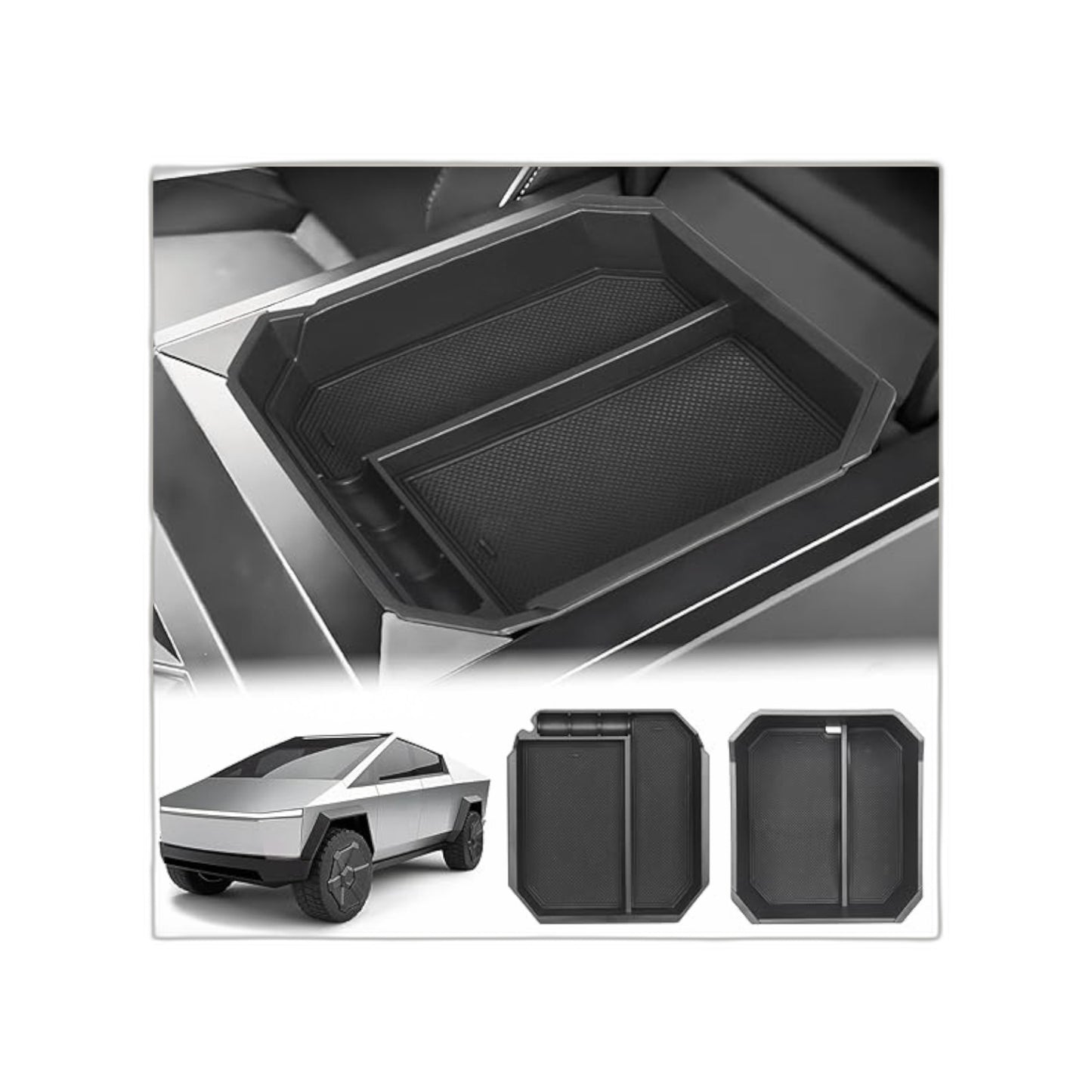 ABS Armrest Organizer – Double-Layer Set (2 PCS) for Tesla Cybertruck (2024+)