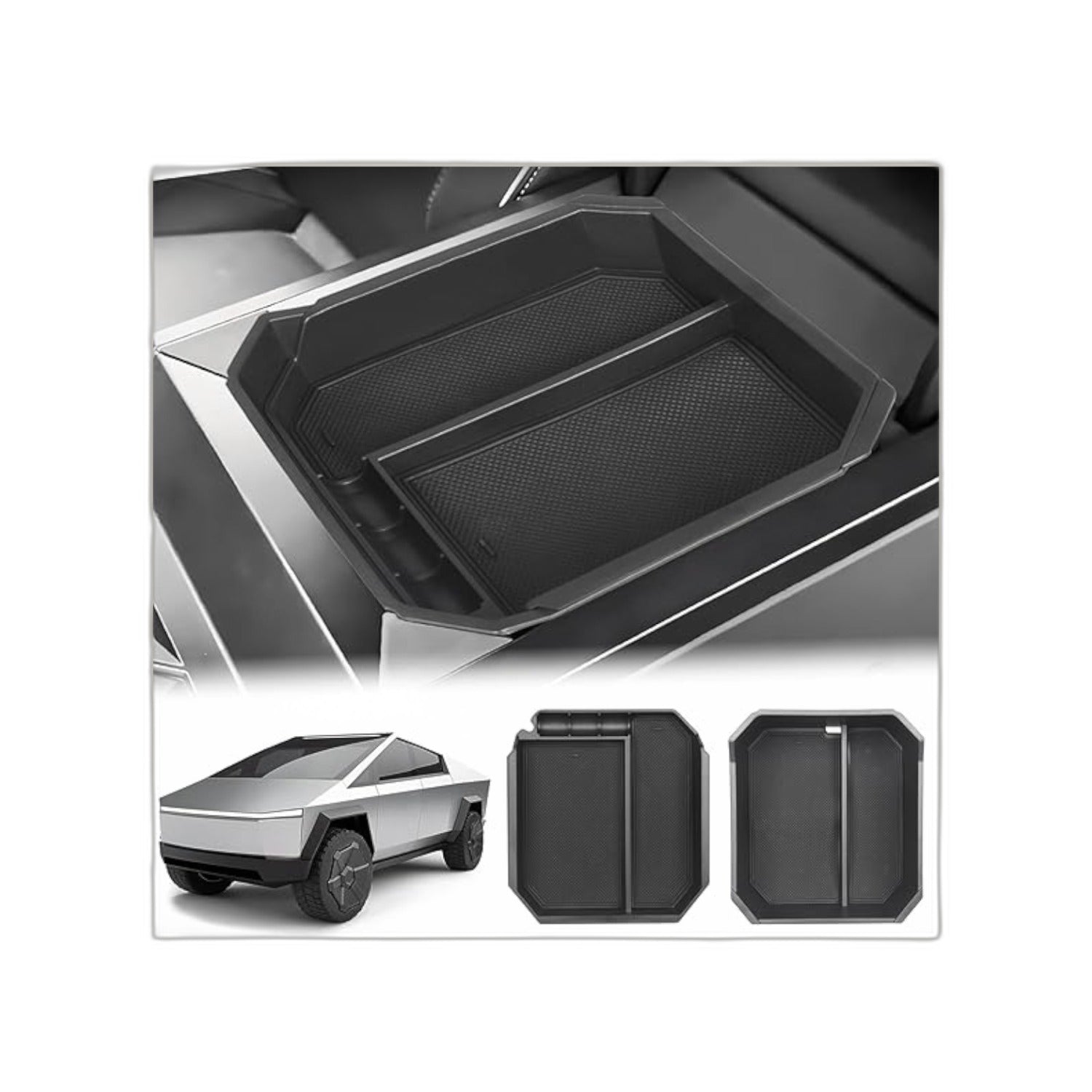 ABS Armrest Organizer – Double-Layer Set (2 PCS) for Tesla Cybertruck (2024+)