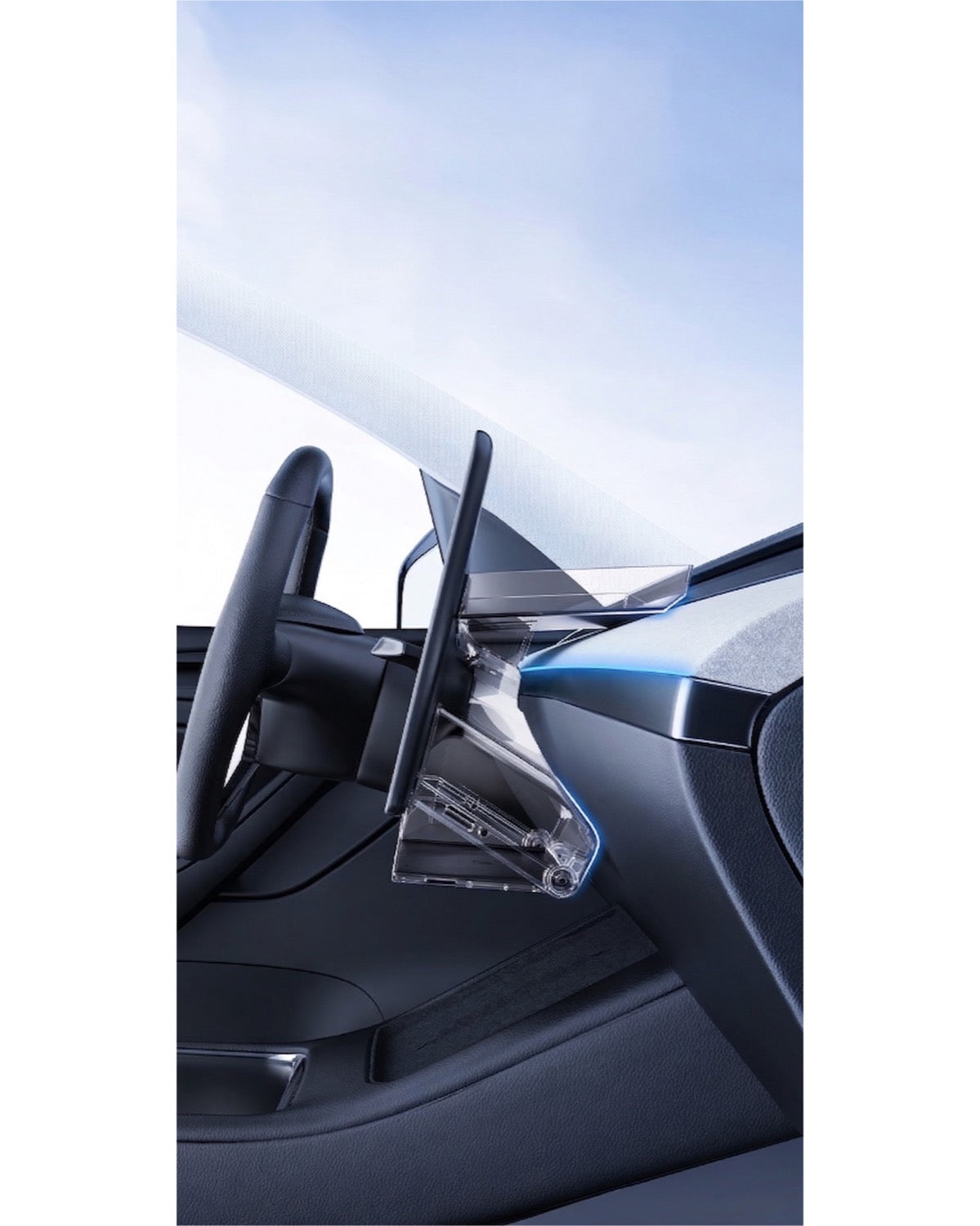 Center Console Under-Screen Organizer Box for Tesla Model 3 (2024+)/Y(2026+) - Open & Clamshell Options