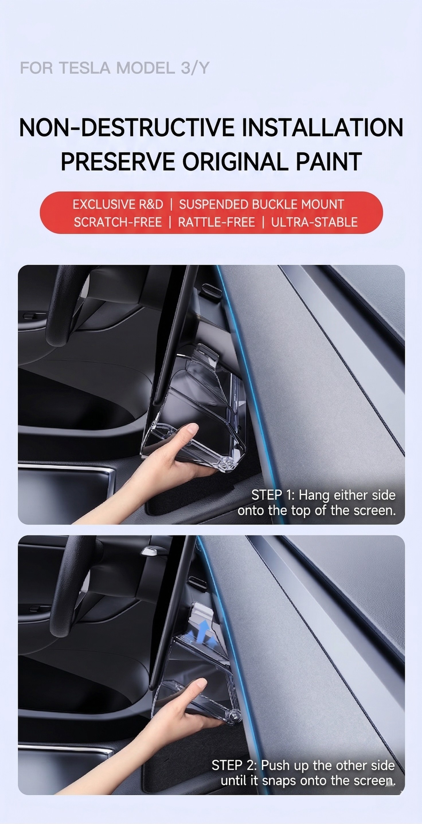 Center Console Under-Screen Organizer Box for Tesla Model 3 (2024+)/Y(2026+) - Open & Clamshell Options 6 | T-MOD Canada