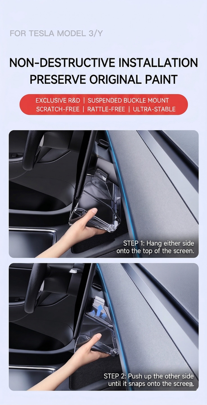 Center Console Under-Screen Organizer Box for Tesla Model 3 (2024+)/Y(2026+) - Open & Clamshell Options 6 | T-MOD Canada