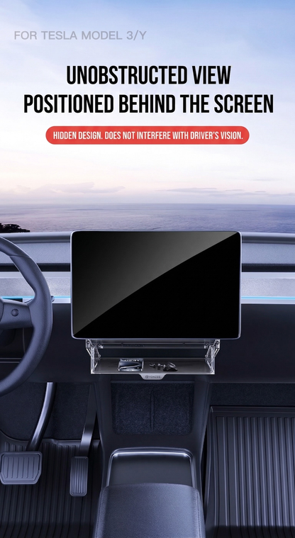 Center Console Under-Screen Organizer Box for Tesla Model 3 (2024+)/Y(2026+) - Open & Clamshell Options 7 | T-MOD Canada