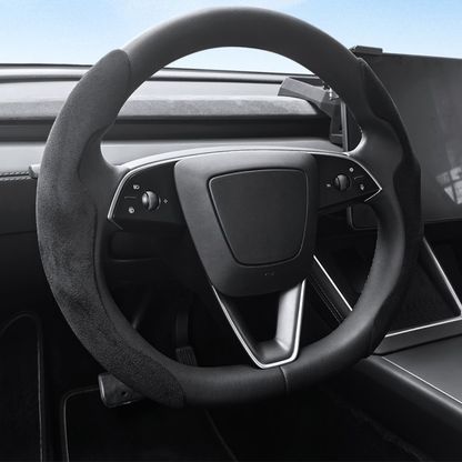 Alcantara Steering Wheel Covers for Tesla Model 3/Y: Luxurious Comfort in Grey