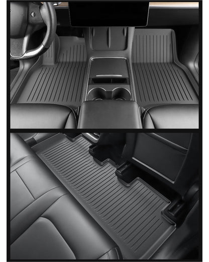 Ensemble de tapis de sol tout temps pour Tesla Model Y 2021-2025 (6 pièces)