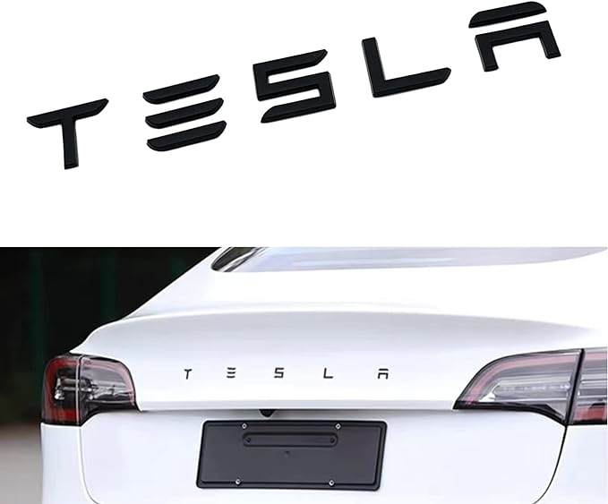 Rear Trunk Tesla Letters Logo Stickers