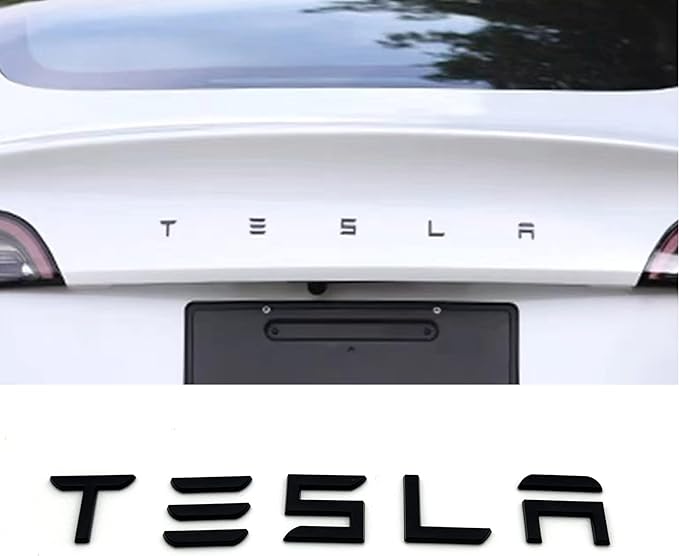 Rear Trunk Tesla Letters Logo Stickers