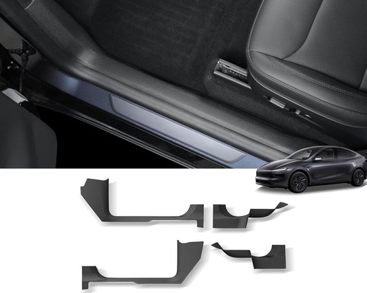 Tesla Model Y Juniper 2025 Front & Rear Door Threshold Strip 2nd Row Seat Lower Protector Anti-dust Pads Door Sill Protective Cover