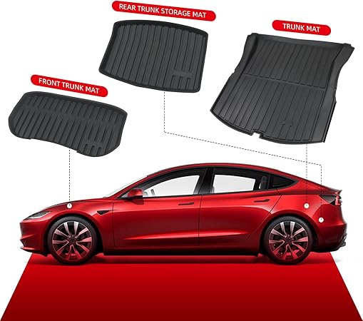 Tesla Highland  Model 3 All-Weather Cargo Mat and Trunk mats (three pieces)