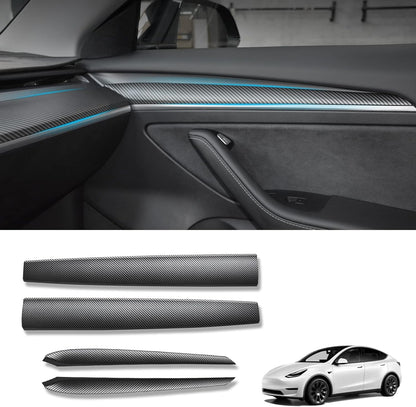 Model Y Gloss Carbon Fiber Dash & Doors Trim Covers