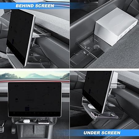 Hidden Console Tray for Model 3 (2021-2023) and Model Y (2021-2025) – Under-Screen Organizer