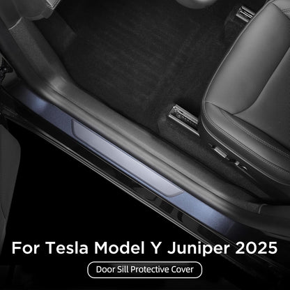 Tesla Model Y Juniper 2025 Front & Rear Door Threshold Strip 2nd Row Seat Lower Protector Anti-dust Pads Door Sill Protective Cover
