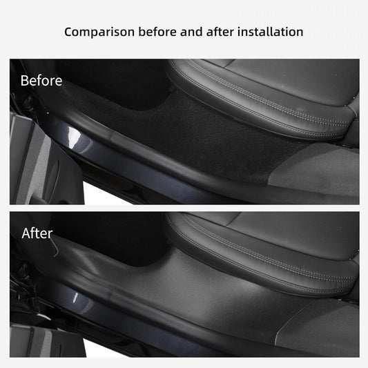 Tesla Model Y Juniper 2025 Front & Rear Door Threshold Strip 2nd Row Seat Lower Protector Anti-dust Pads Door Sill Protective Cover