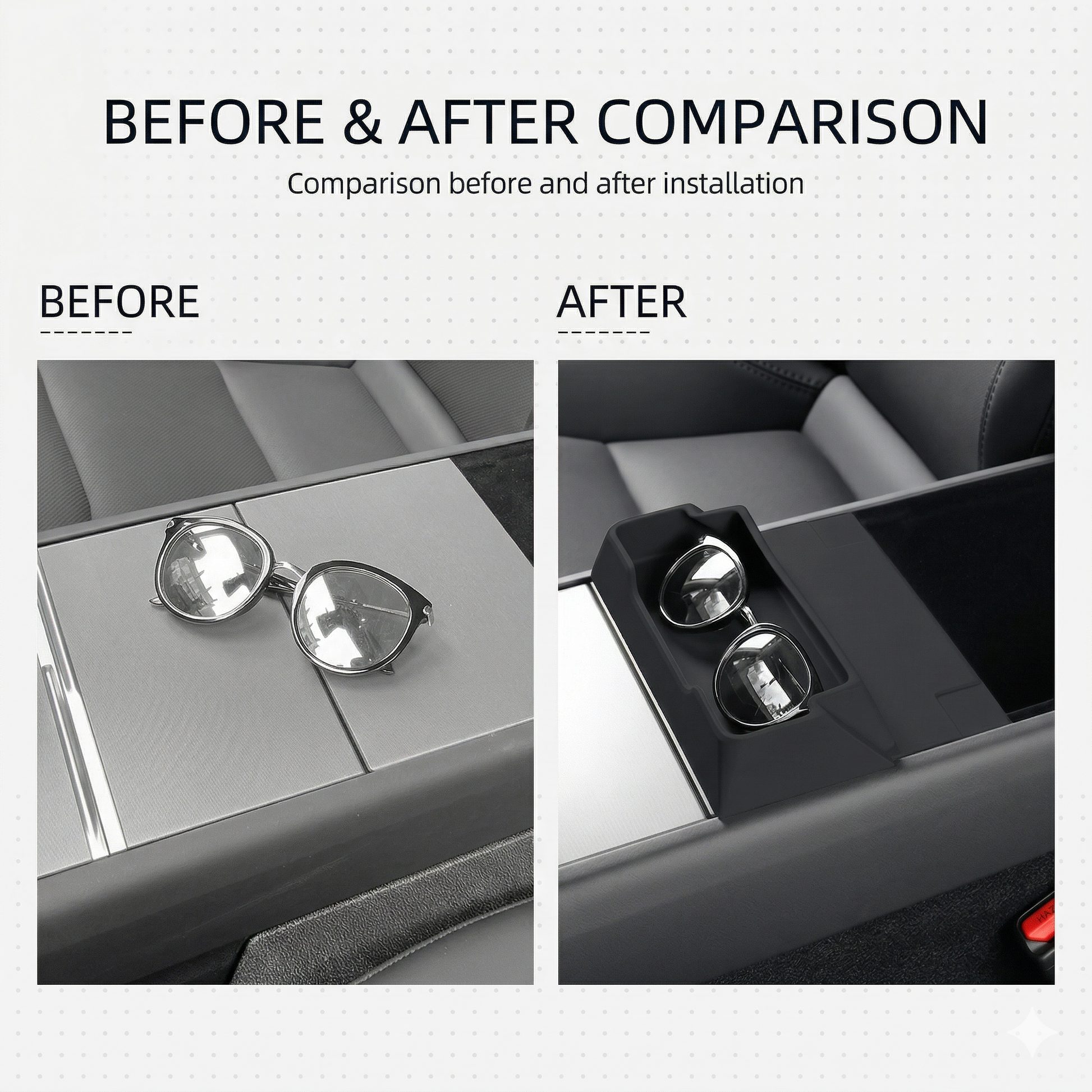 Silicone Center Console Sunglasses Holder & Storage Tray | For Tesla Model 3 (2024+) & Model Y (2026+) 3 | T-MOD Canada