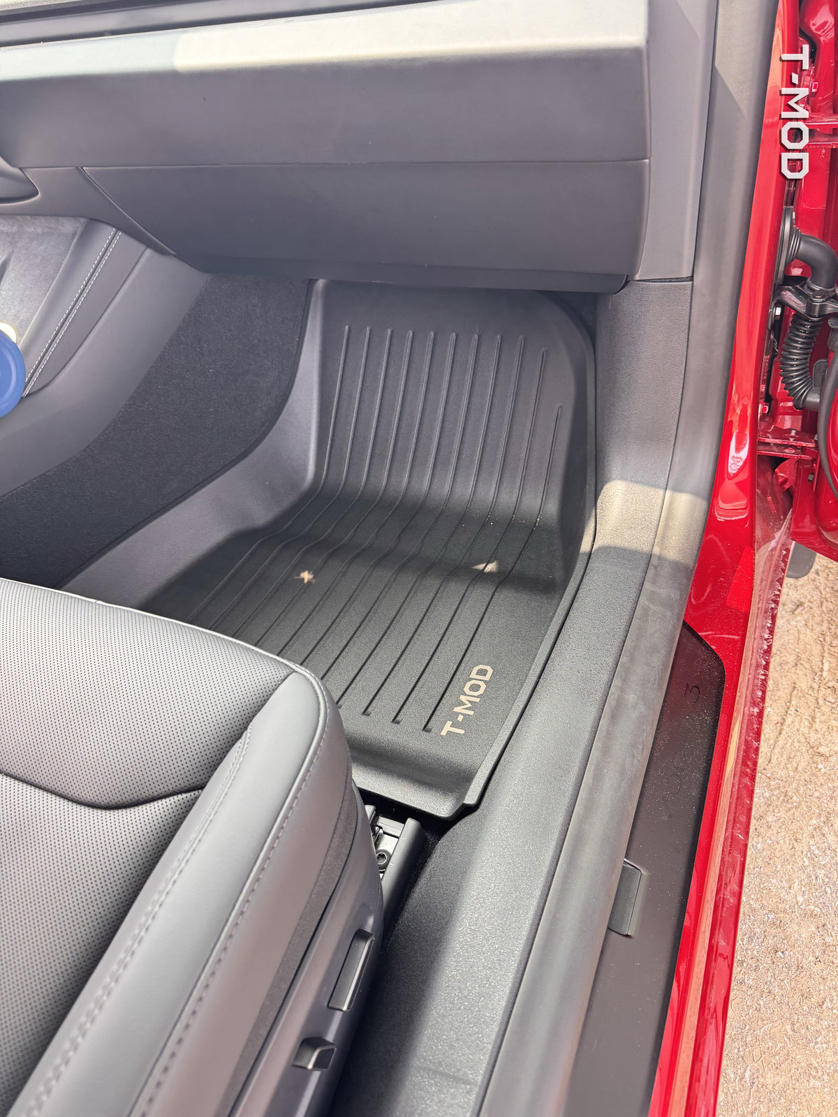 Real installation photo of the Tesla Model 3 Highland door sill protector set — IMG_2436