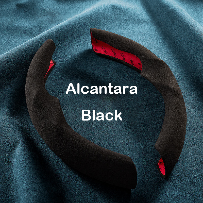 Alcantara Steering Wheel Covers for Tesla Model 3/Y: Luxurious Comfort in Black, Grey, and Light Blue Options