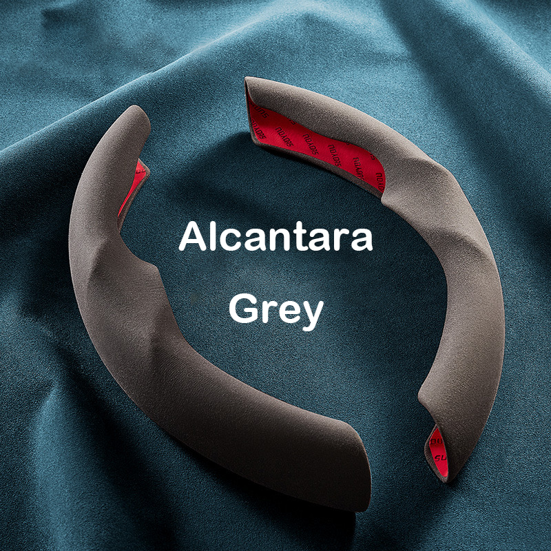 Alcantara Steering Wheel Covers for Tesla Model 3/Y: Luxurious Comfort in Black, Grey, and Light Blue Options