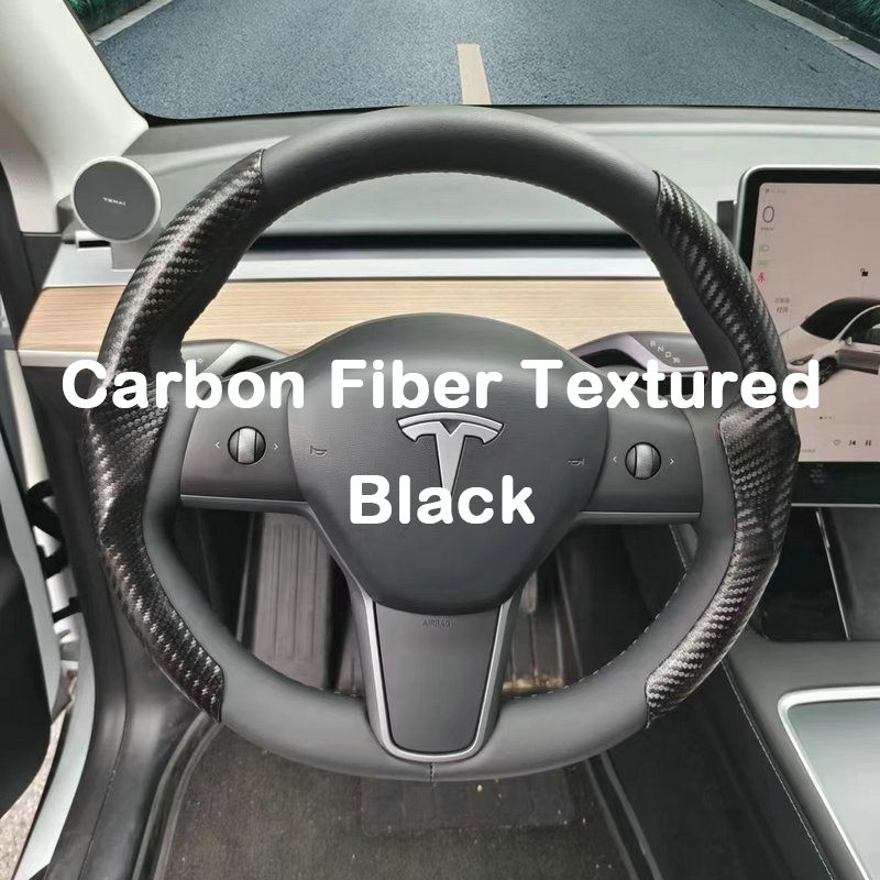 Alcantara Steering Wheel Covers for Tesla Model 3/Y: Luxurious Comfort in Black, Grey, and Light Blue Options