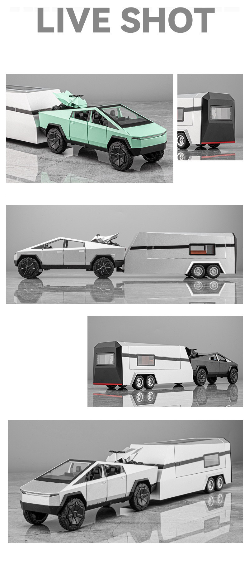 1:32 Cybertruck, Cyberquad, and RV Model Set