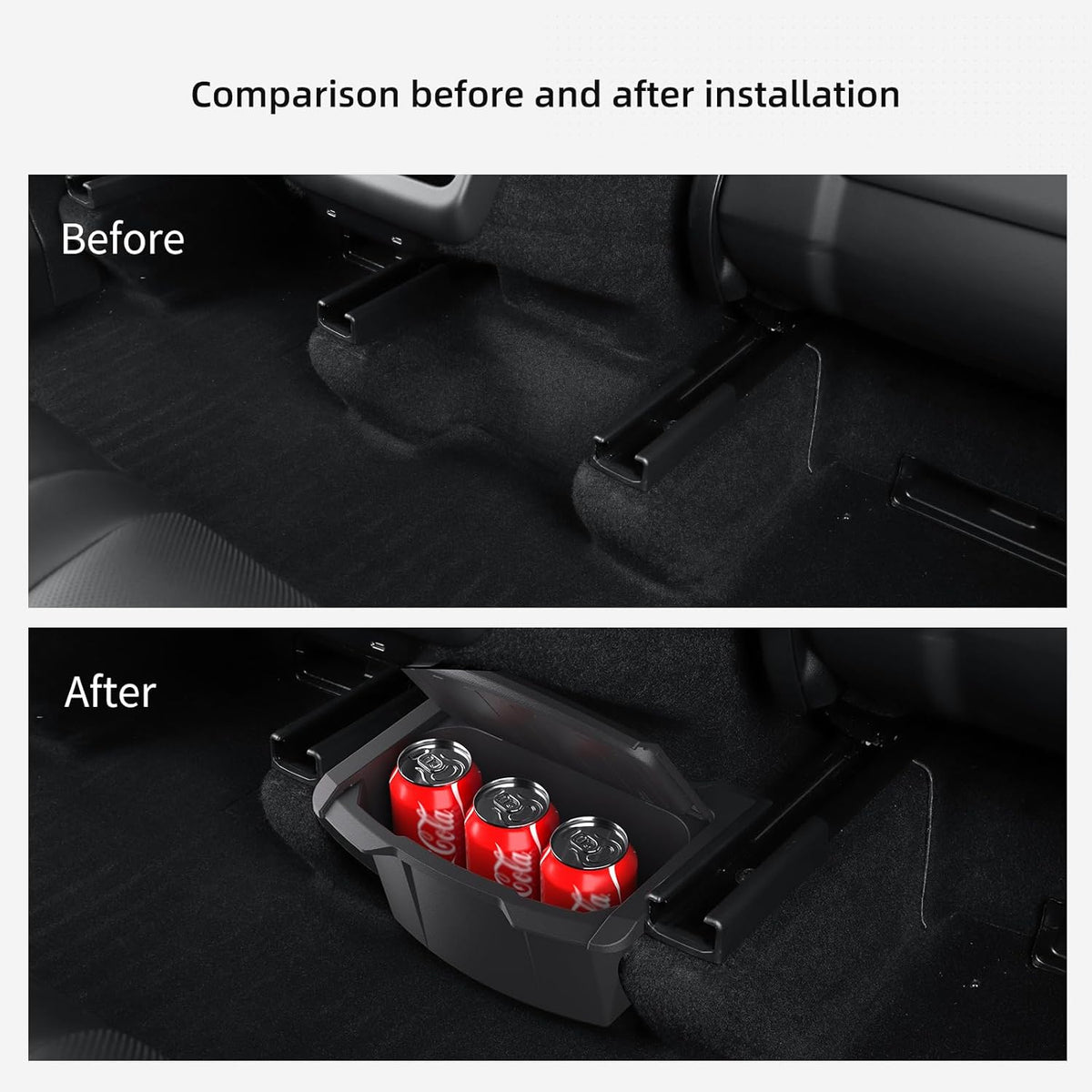 Tesla Rear Window Storage Rear Center Floor Storage Box with Lid for | T-MOD Canada